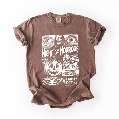 Night Of Horrors Halloween Spooky Scary Witch Midnight Monster Mash Edition Comfort Colors Tee