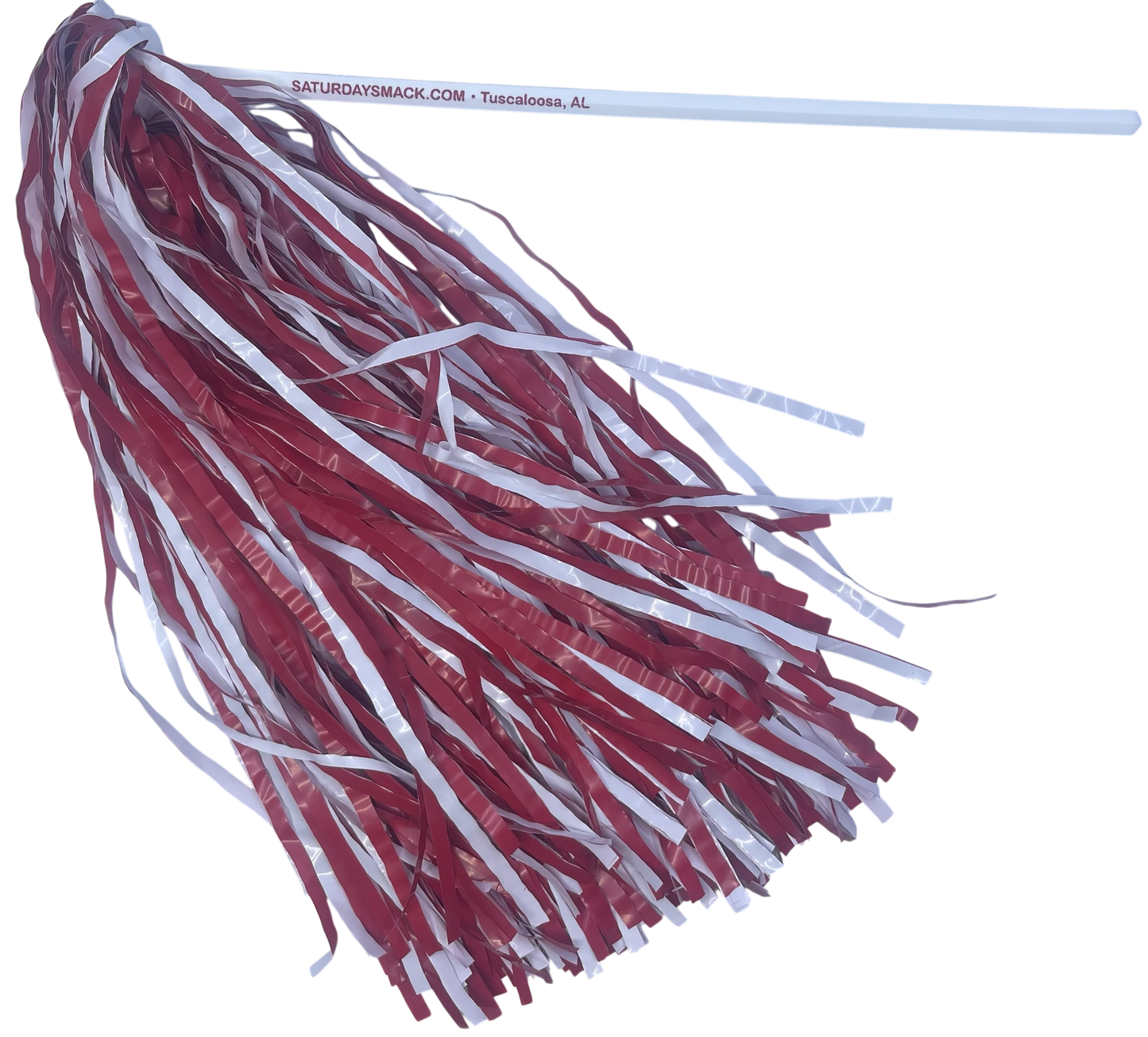10 Count Saturday Smack Crimson/White Pom-Poms Gameday Shakers for Alabama Fans Plastic