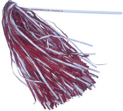 10 Count Saturday Smack Crimson/White Pom-Poms Gameday Shakers for Alabama Fans Plastic