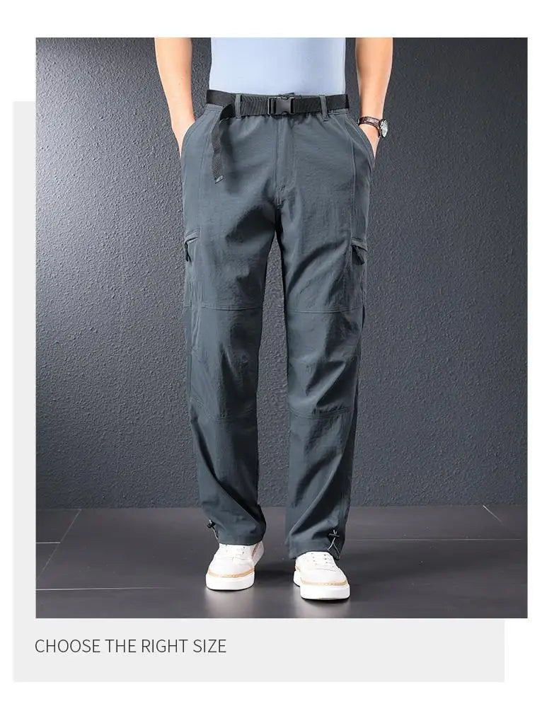 Men’s Ice Silk Quick Dry Hiking & Travel Pants – Lightweight Outdoor Casual Summer Wear