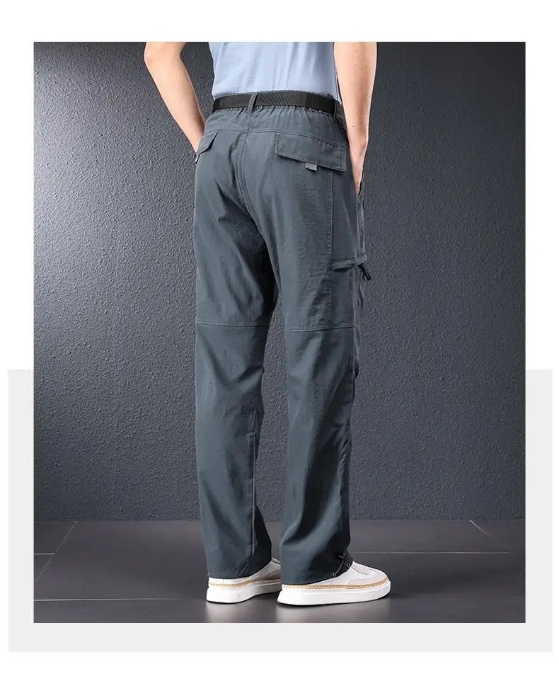 Men’s Ice Silk Quick Dry Hiking & Travel Pants – Lightweight Outdoor Casual Summer Wear