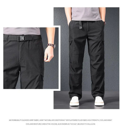 Men’s Ice Silk Quick Dry Hiking & Travel Pants – Lightweight Outdoor Casual Summer Wear