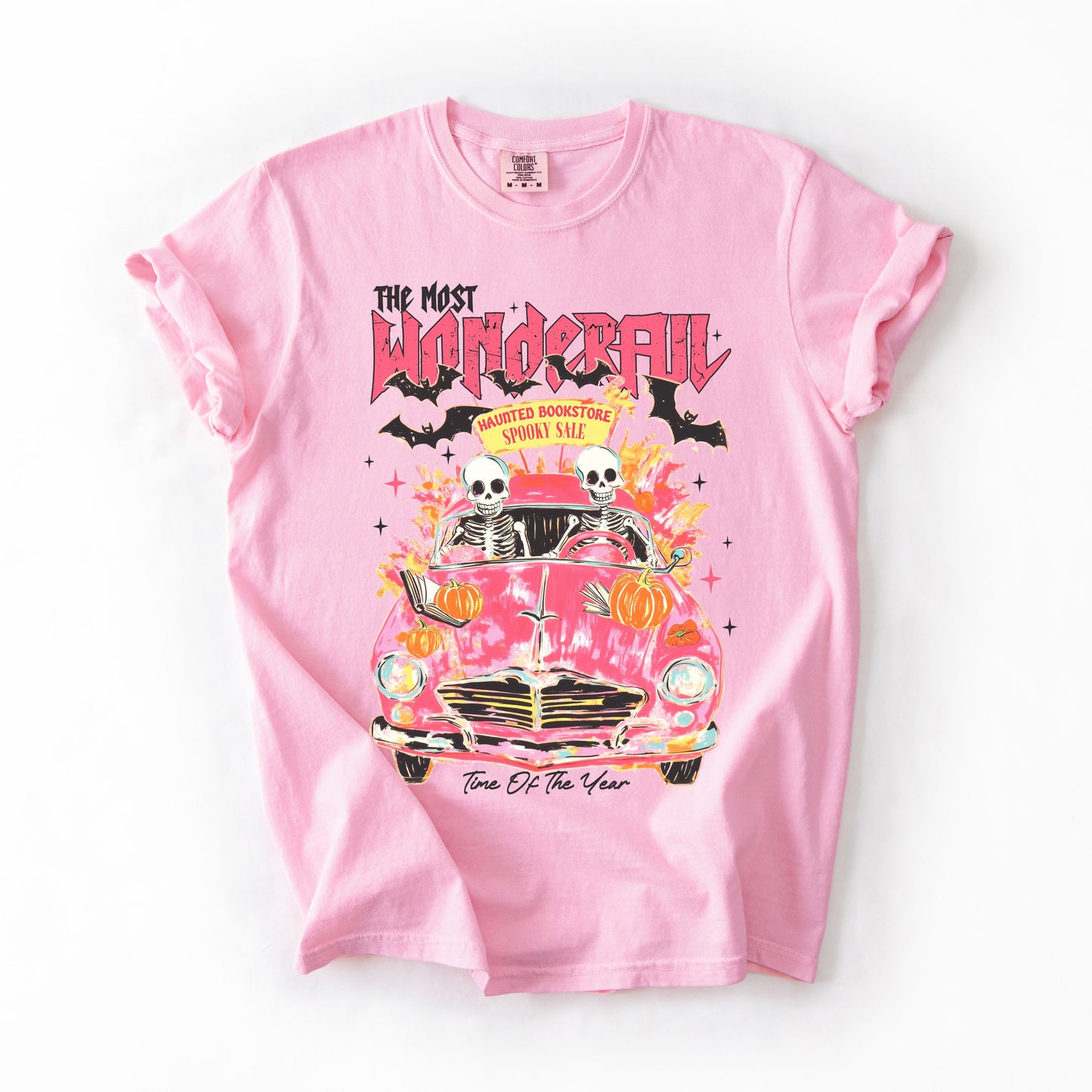 The Most Wonderful Time Of The Year Reading Skeletons Halloween Comfort Colors Tee