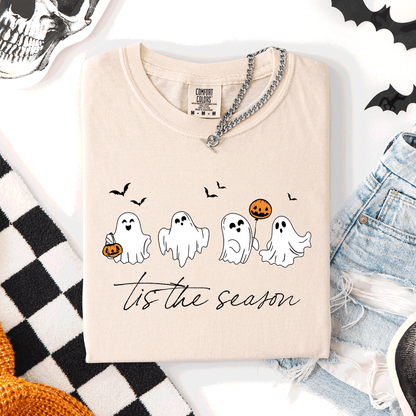 Tis The Season, Cute Ghosts Halloween Comfort Colors Tee