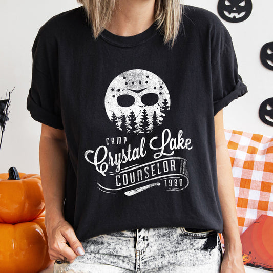 Camp Crystal Lake Counselor Retro Halloween Vintage Limited Edition Comfort Colors Tee
