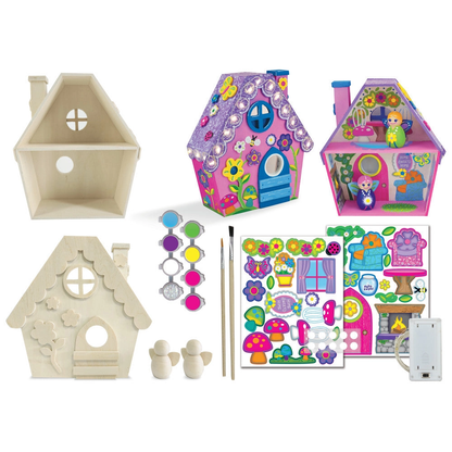 Light-Up Fairy House Wood Craft & Paint Kit