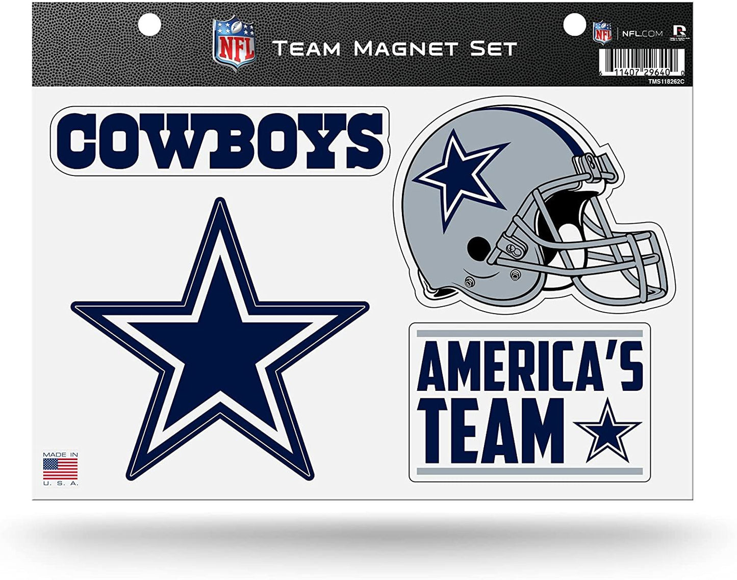 Dallas Cowboys Team Multi Magnet Set, 8.5x11 Inch Sheet, Die Cut, Auto Home