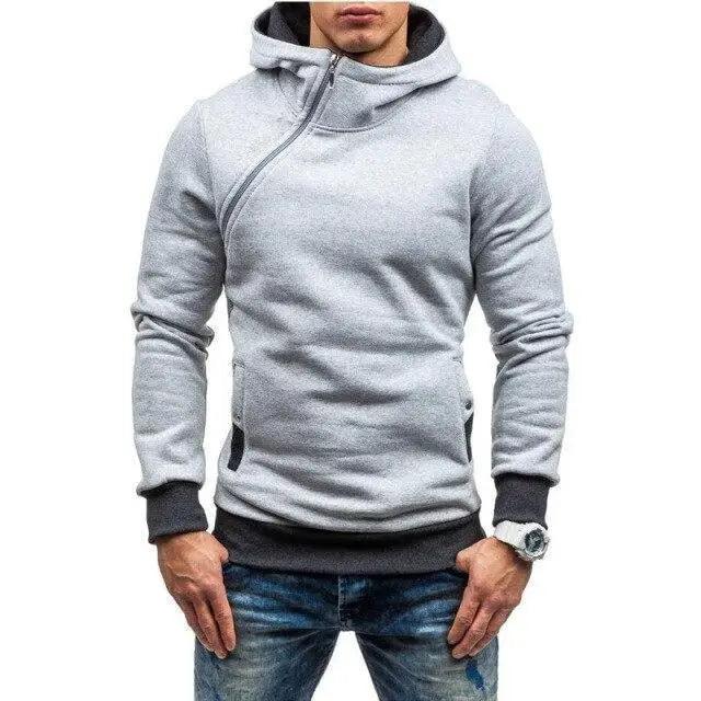 Slim Fit Men's Jacket Male Hip Hop Jackets Men's Hooded Pullover Jackets Diagonal Jackets Thicken Sports Outdoor Clothing Black Collar Stylish Jacket for Men Classic Design Warm Winter Jackets for Men