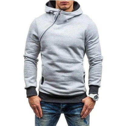 Slim Fit Men's Jacket Male Hip Hop Jackets Men's Hooded Pullover Jackets Diagonal Jackets Thicken Sports Outdoor Clothing Black Collar Stylish Jacket for Men Classic Design Warm Winter Jackets for Men