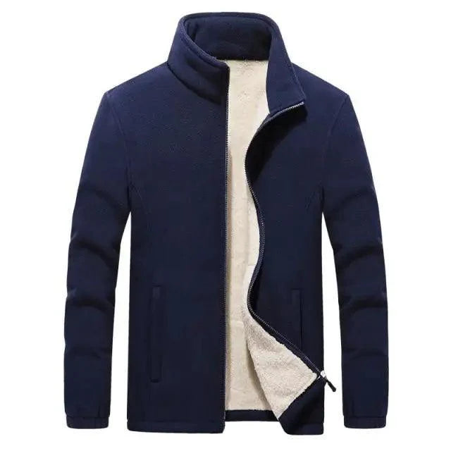 Winter Mens Jackets Thick Fleece Jackets Men Jackets Solid Casual Male Coats Clothing Men's Thickened Fleece Jackets New Trendy Up Unique Design Simple Jacket for Men Stylish Men's Fashion Clothing