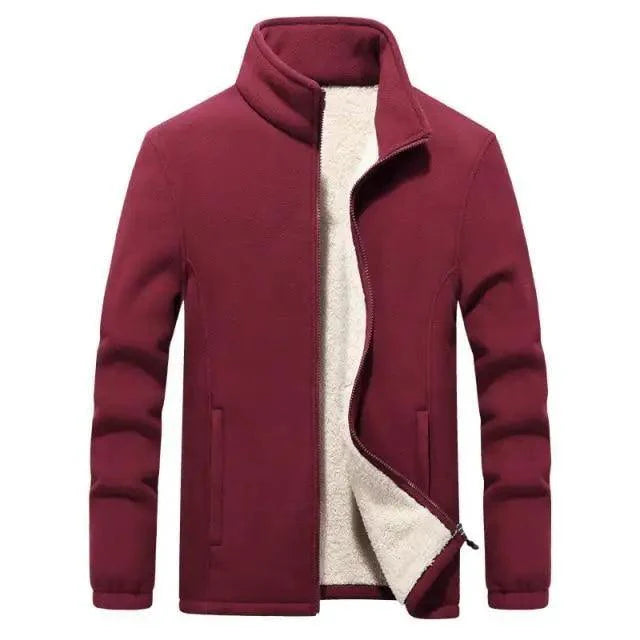 Winter Mens Jackets Thick Fleece Jackets Men Jackets Solid Casual Male Coats Clothing Men's Thickened Fleece Jackets New Trendy Up Unique Design Simple Jacket for Men Stylish Men's Fashion Clothing