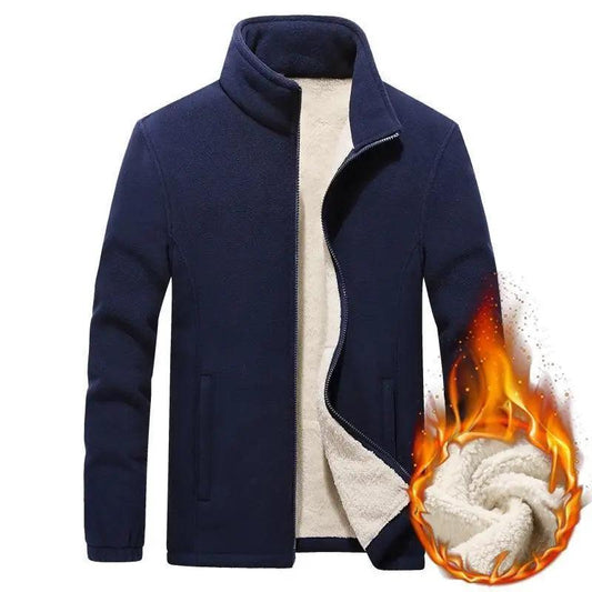 Winter Mens Jackets Thick Fleece Jackets Men Jackets Solid Casual Male Coats Clothing Men's Thickened Fleece Jackets New Trendy Up Unique Design Simple Jacket for Men Stylish Men's Fashion Clothing